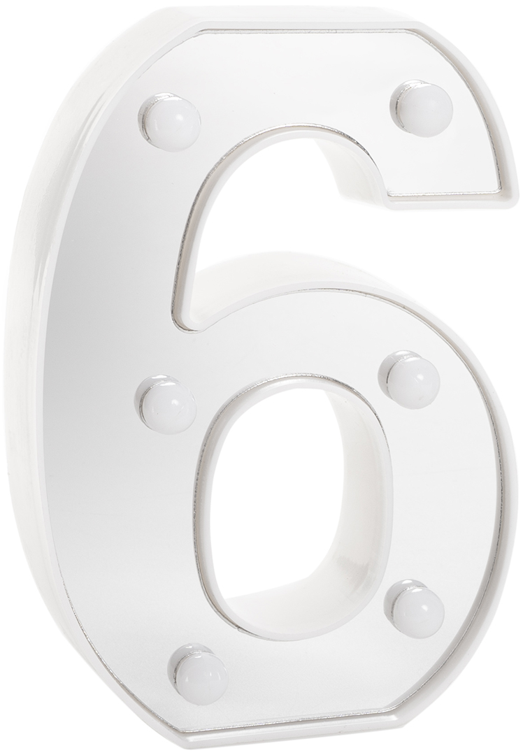 Световая фигура Цифра, 6/9, 16 см. Серебро, 1 шт.