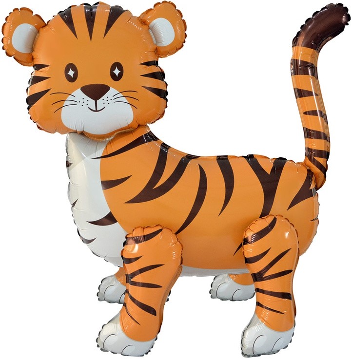 Шар 3D (23''/58 см) Фигура, Тигр, 1 шт. в уп.