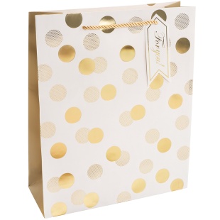 Пакет подарочный, 210гр, Золотой принт, Дизайн №3, Металлик, 32*26*10 см, 1 шт.