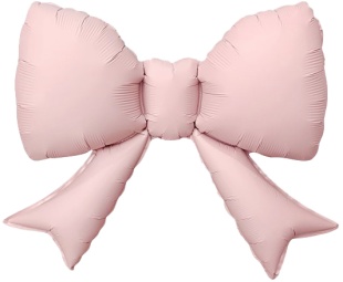 Шар с клапаном (21''/53 см) Фигура, Бант (надув воздухом), Розовый, Сатин, 5 шт. в уп.