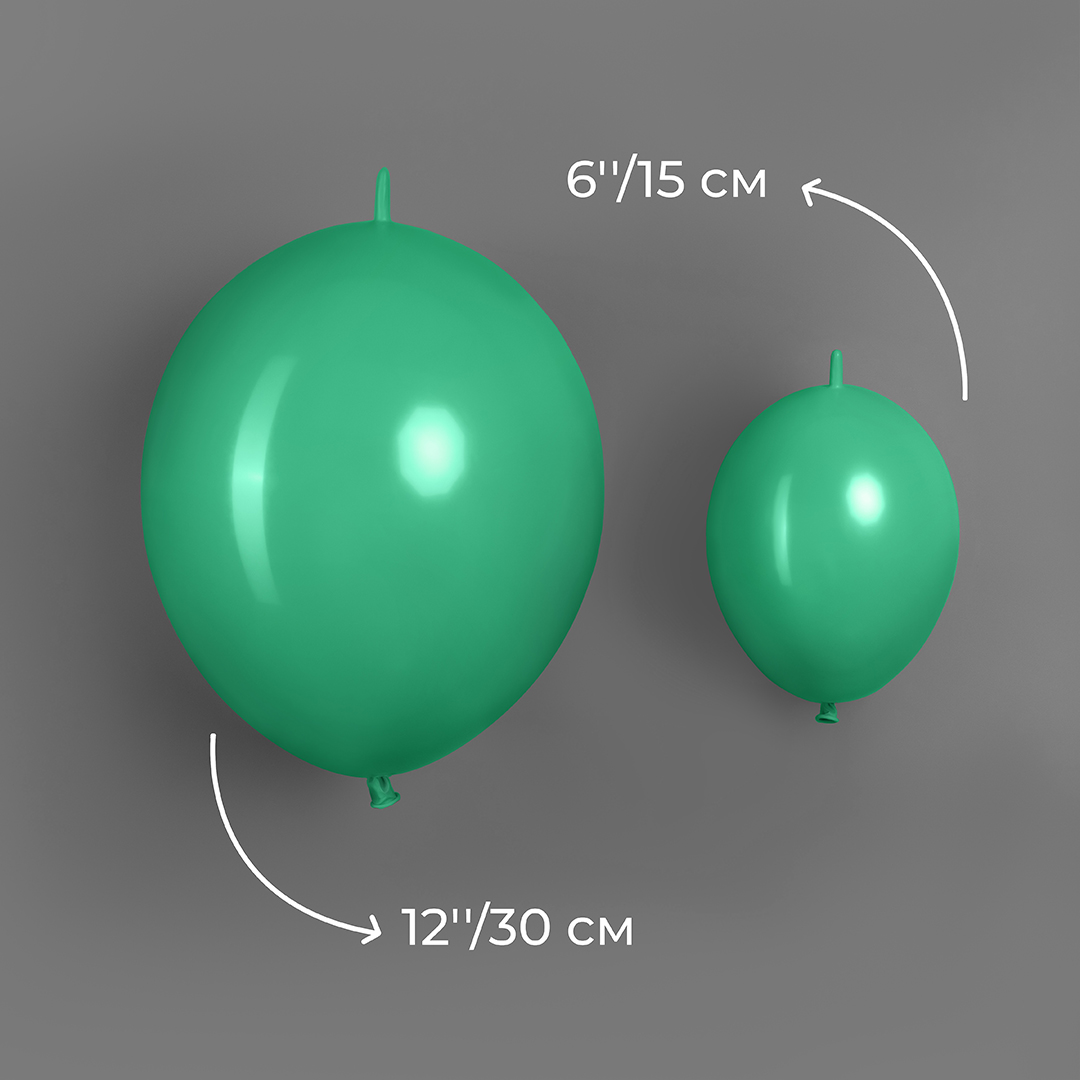 Шар (12''/30 см) Линколун, Зеленый, пастель, 50 шт.
