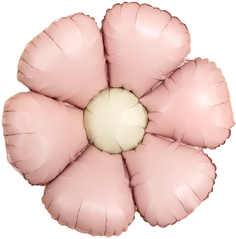 Шар (24''/61 см) Цветок, Ромашка (надув воздухом), Розовый, Сатин, 1 шт. в уп.