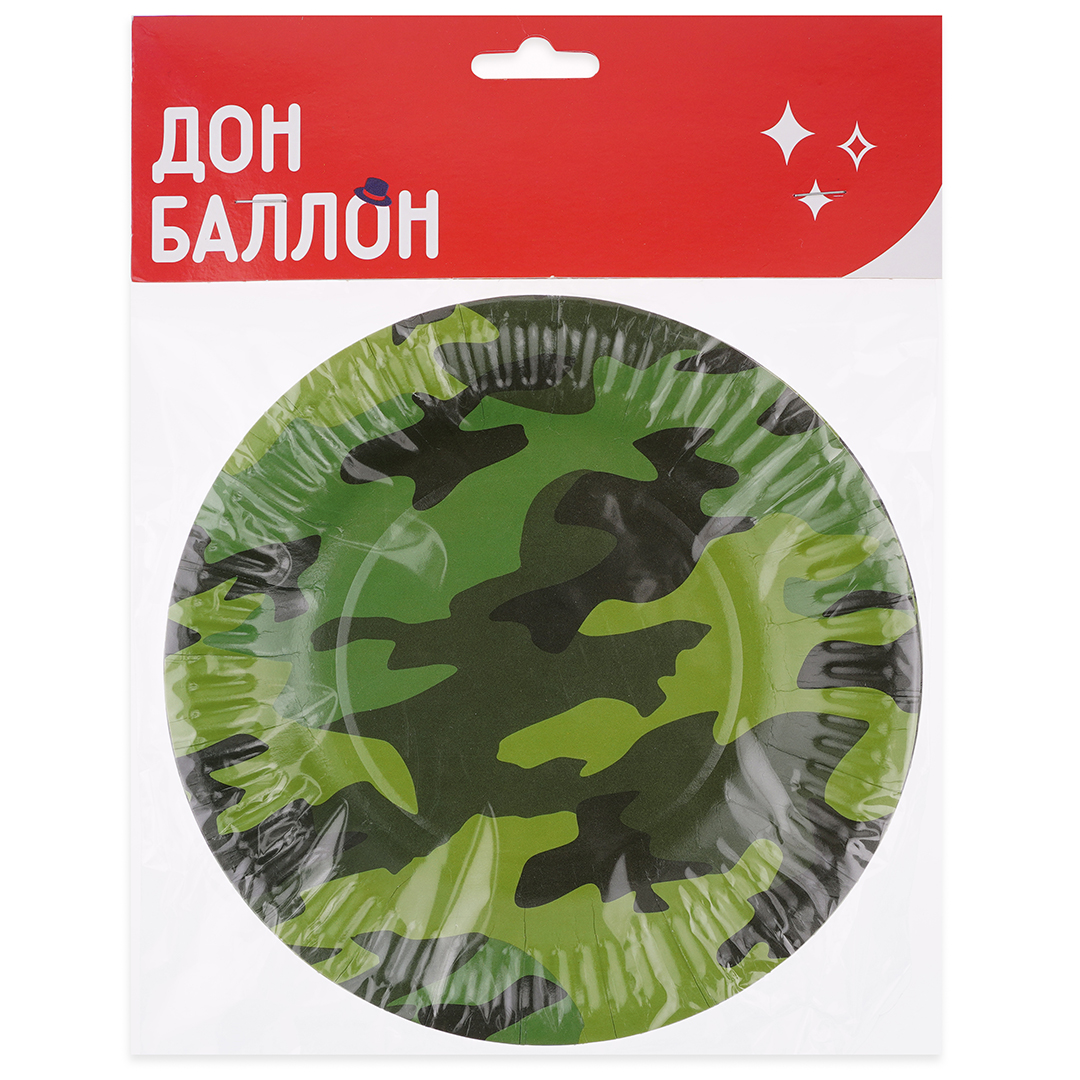 Тарелки (7''/18 см) Камуфляж, 6 шт.