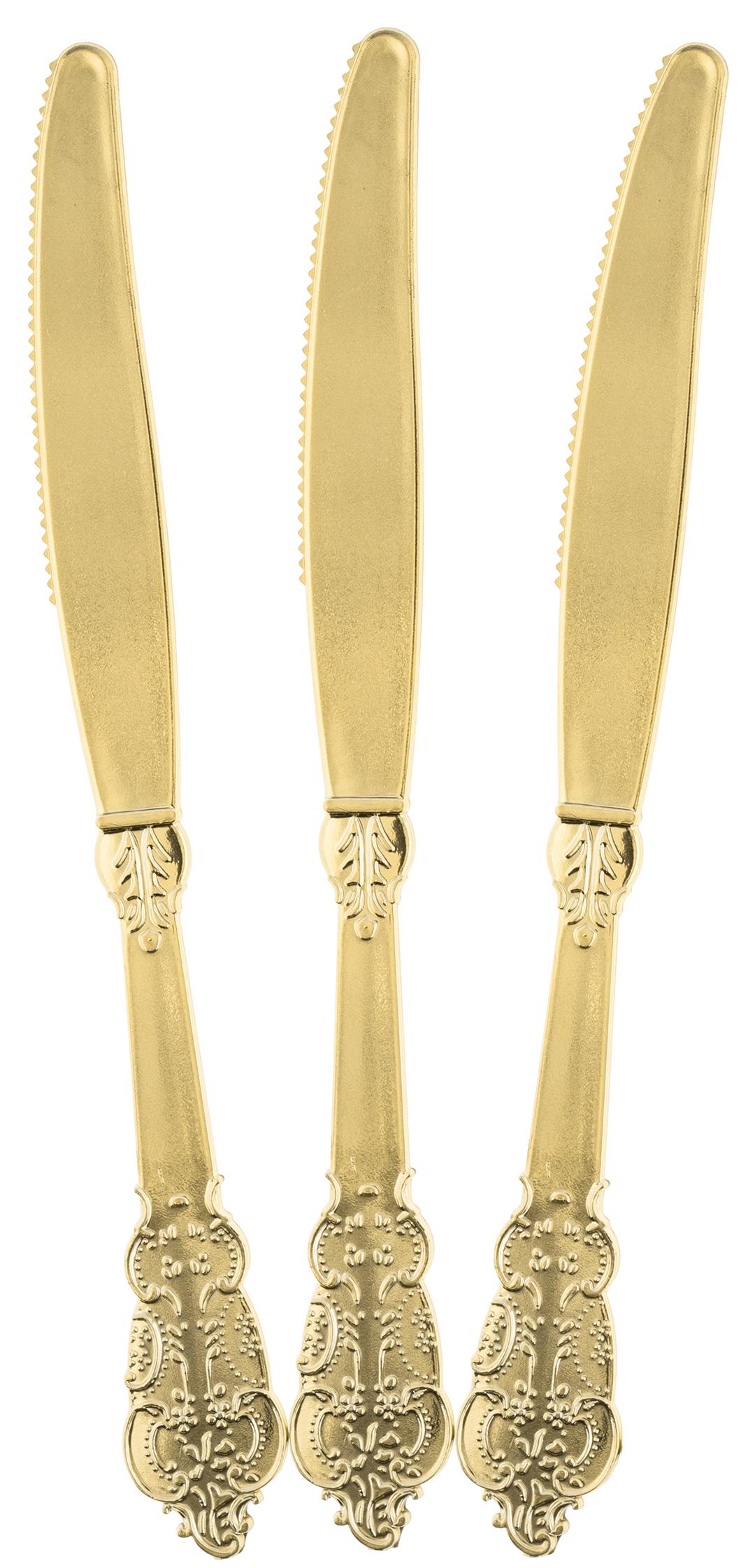 Ножи, Барокко, Золото, Металлик, 20 см, 10 шт. в упак. 