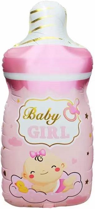 Шар (29''/74 см) Фигура, Бутылочка для девочки, Розовый, 1 шт.