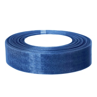 Лента органза (2,5 см*22,85 м) Синий, 1 шт.