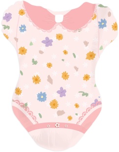 Шар (24''/61 см) Фигура, Боди для малышки девочки, 1 шт.