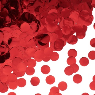 Конфетти фольга Круг, Красный, Металлик, 2 см, 50 г.