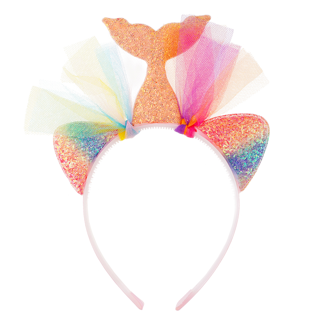 Ободок, Русалочка, Радужный, с блестками, 1 шт. 