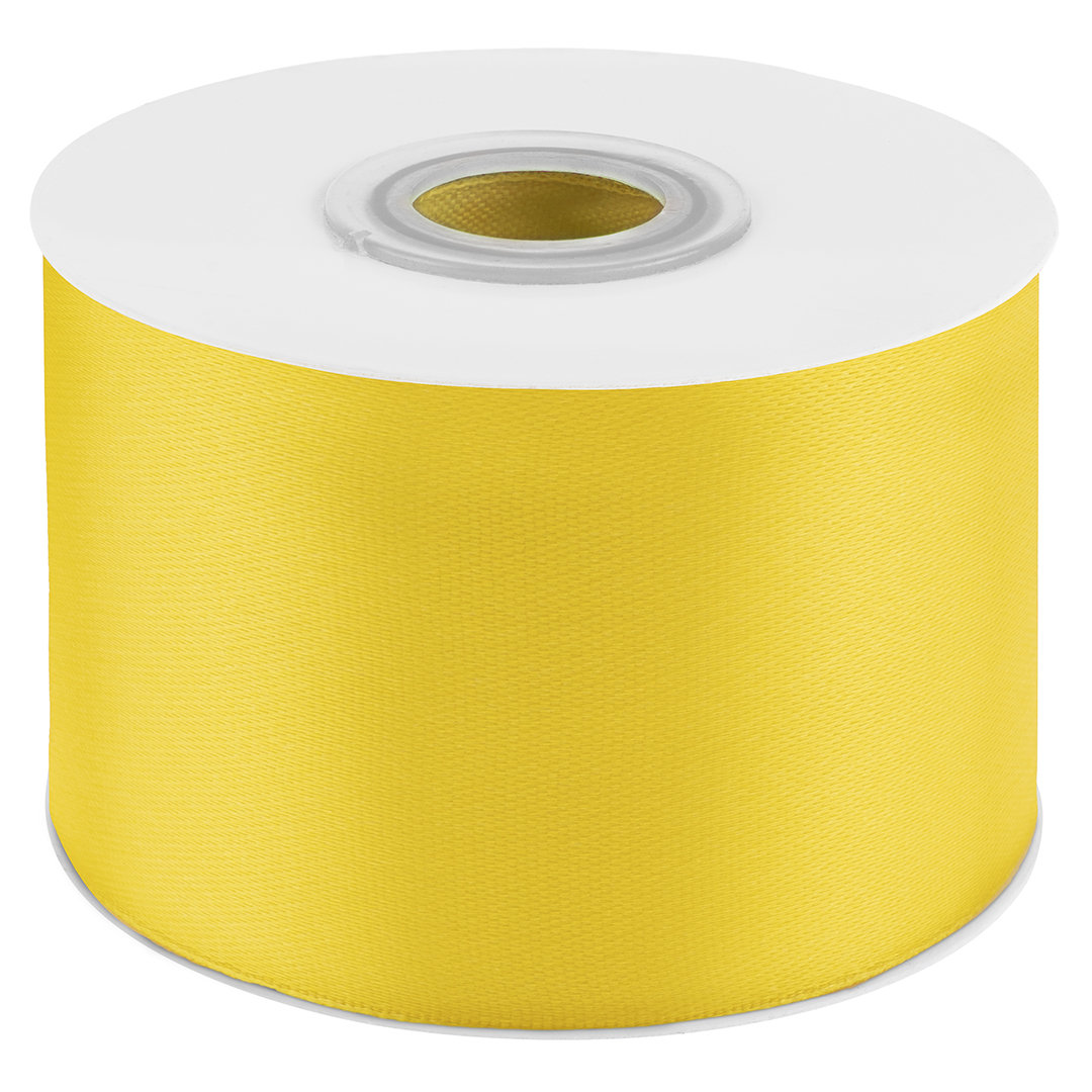 Лента атласная (5 см*22,85 м) Желтый, 1 шт.