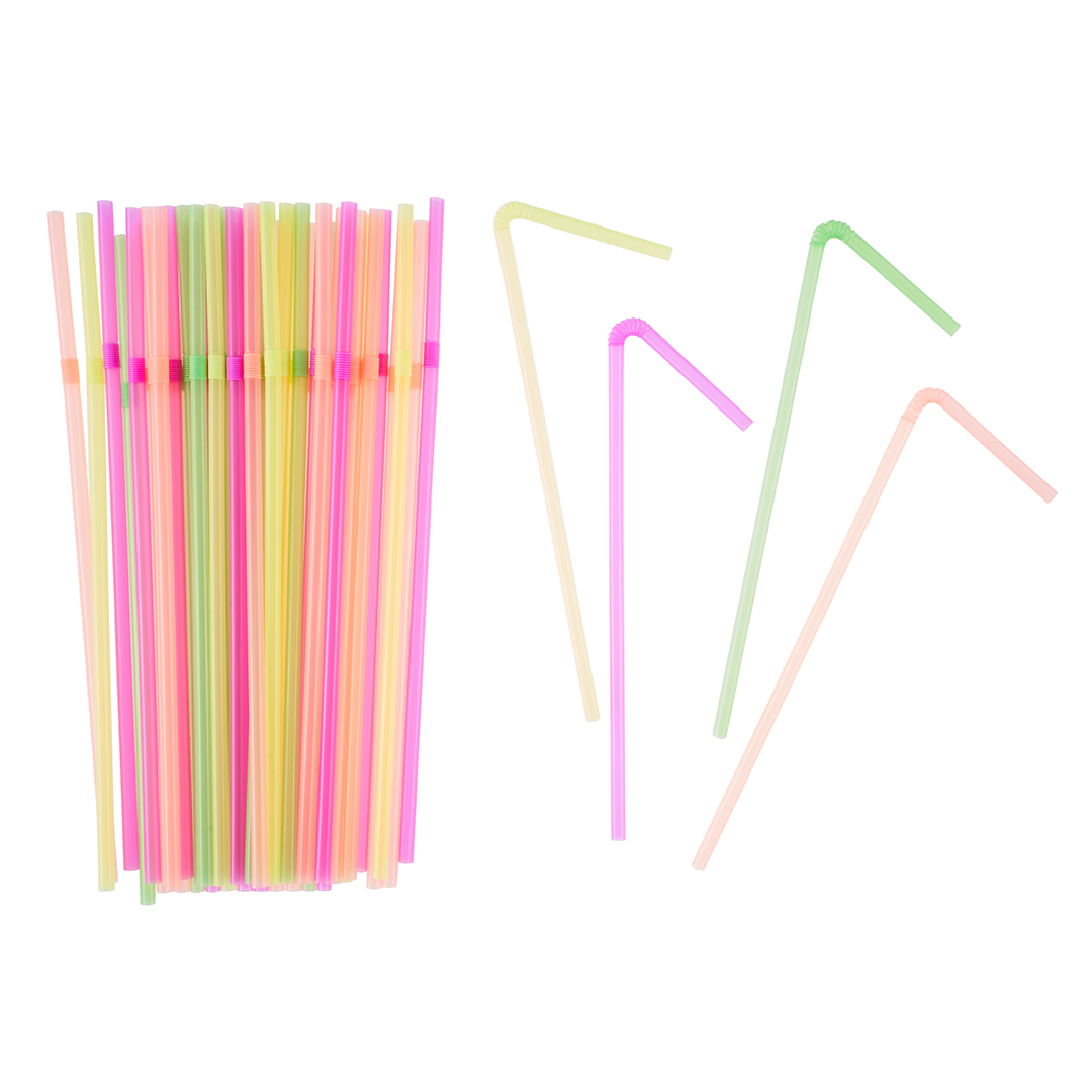 Трубочки для коктейлей (пластик), Ассорти, 50 шт. в упак. 
