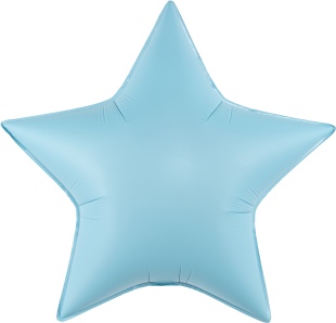 Шар (30''/76 см) Звезда, Голубой, Сатин, 1 шт. в уп.