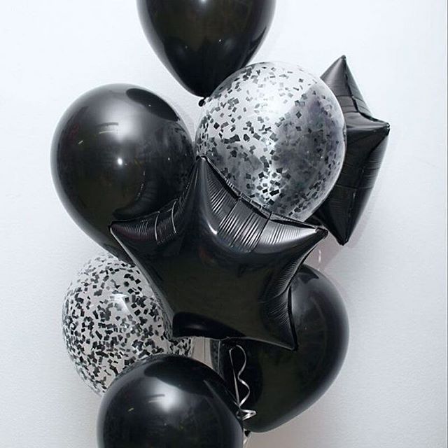 Шар (18''/46 см) Звезда, Черный, 1 шт.