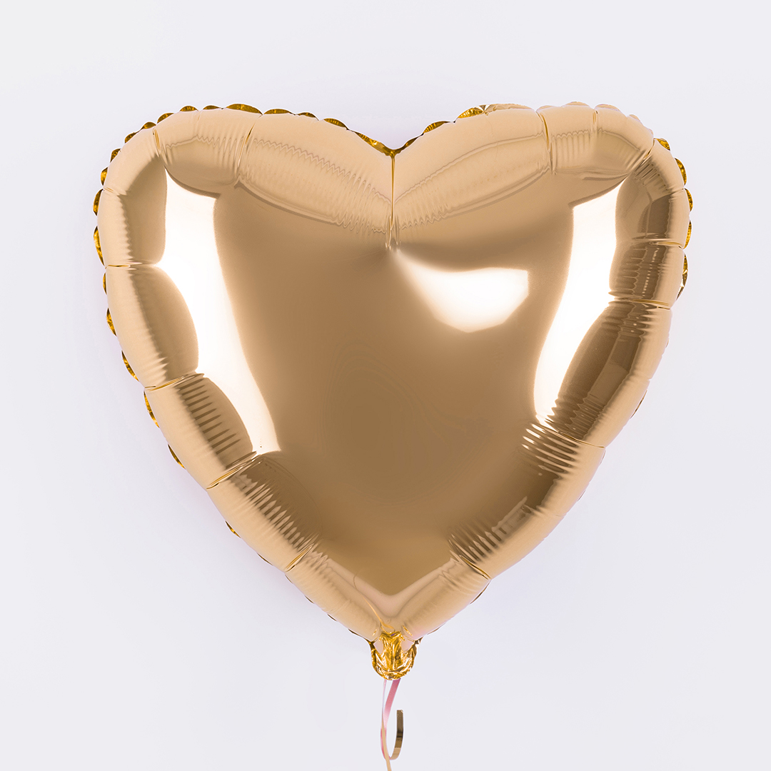 Шар (18''/46 см) Сердце, Античное золото, 1 шт.