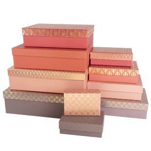 Набор коробок Стильный декор, Ассорти, Металлик, 37*27*11 см, 10 шт. в упак. 