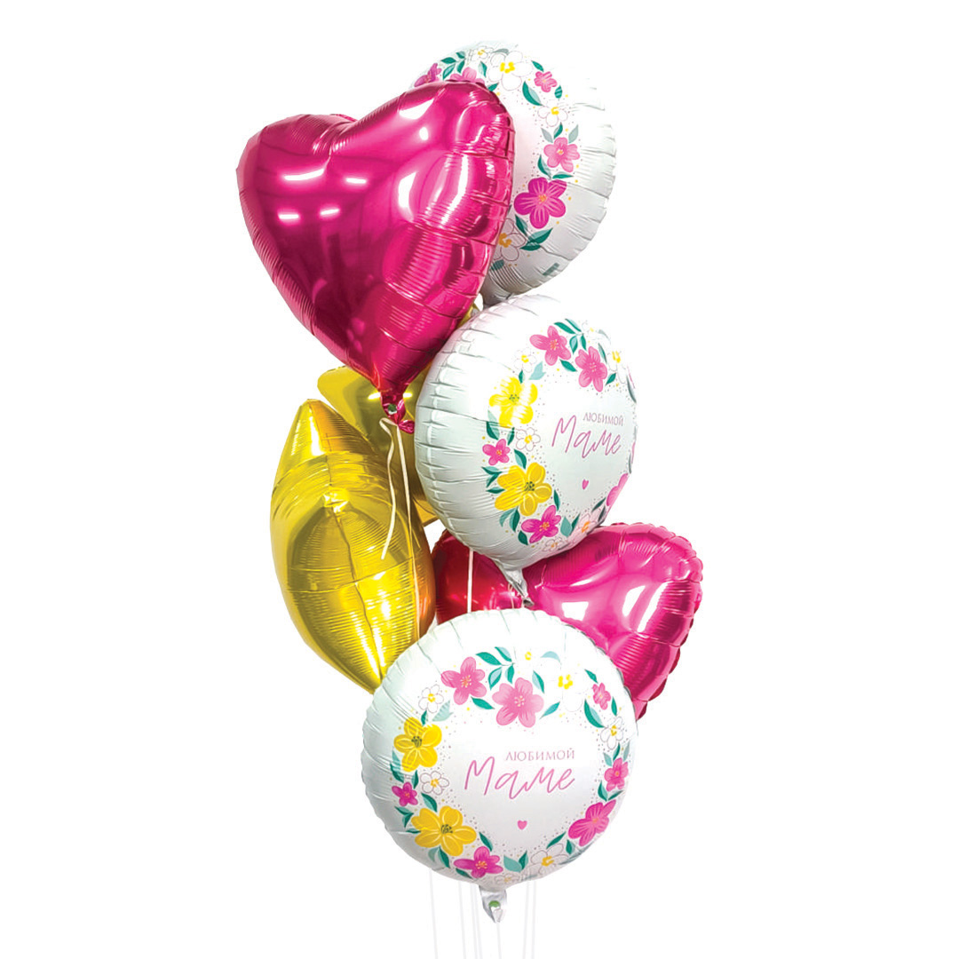 Шар (19''/48 см) Сердце, Фуксия, 1 шт.