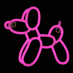 Световая фигура Собачка из шаров, 24*24*2 см. Розовый, 1 шт.