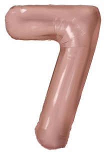 Шар (40''/102 см) Цифра, 7 Slim, Розовое Золото, Металлик, 1 шт. в уп.