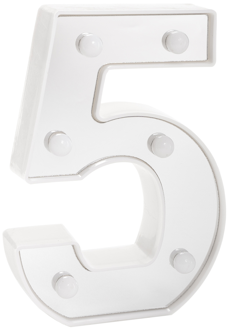 Световая фигура Цифра, 5, 16 см. Серебро, 1 шт. Световая фигура Цифра, 5, 16 см. Серебро, 1 шт.