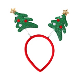 Ободок, Новогодние елочки, Зеленый/Красный, 1 шт. 