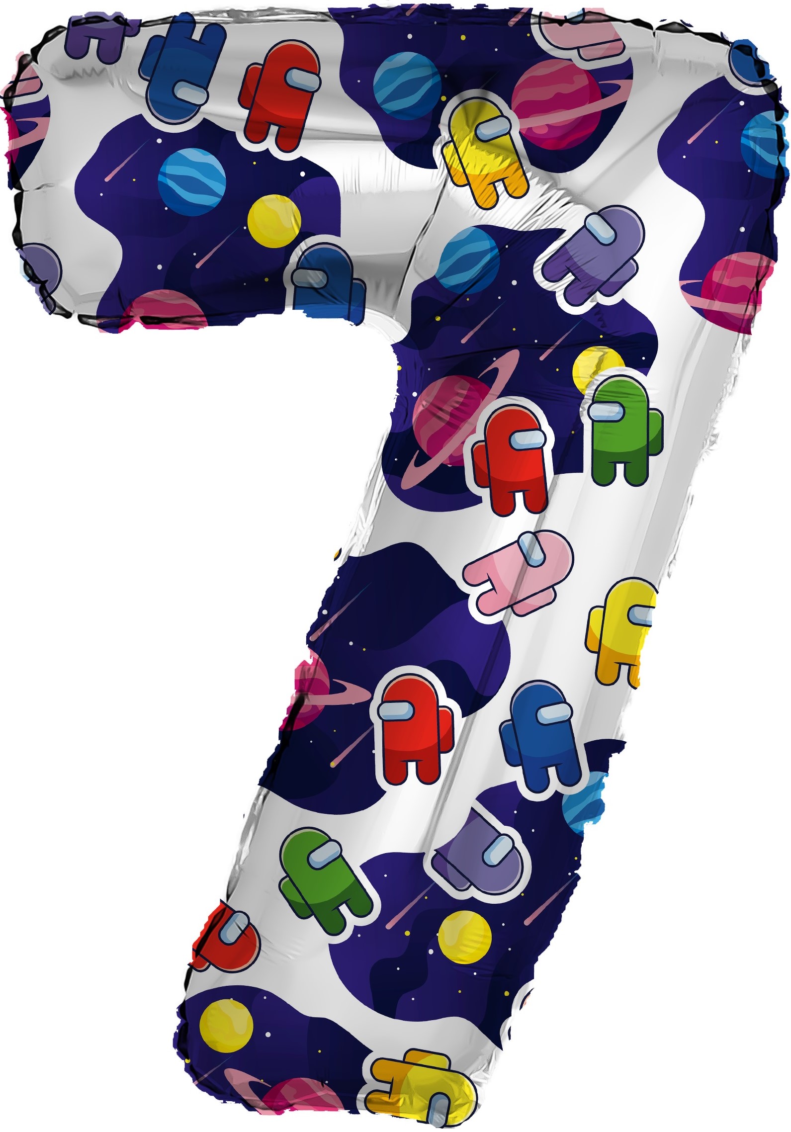 Шар (32''/81 см) Цифра, 7 Космонавтики, 1 шт. в уп.