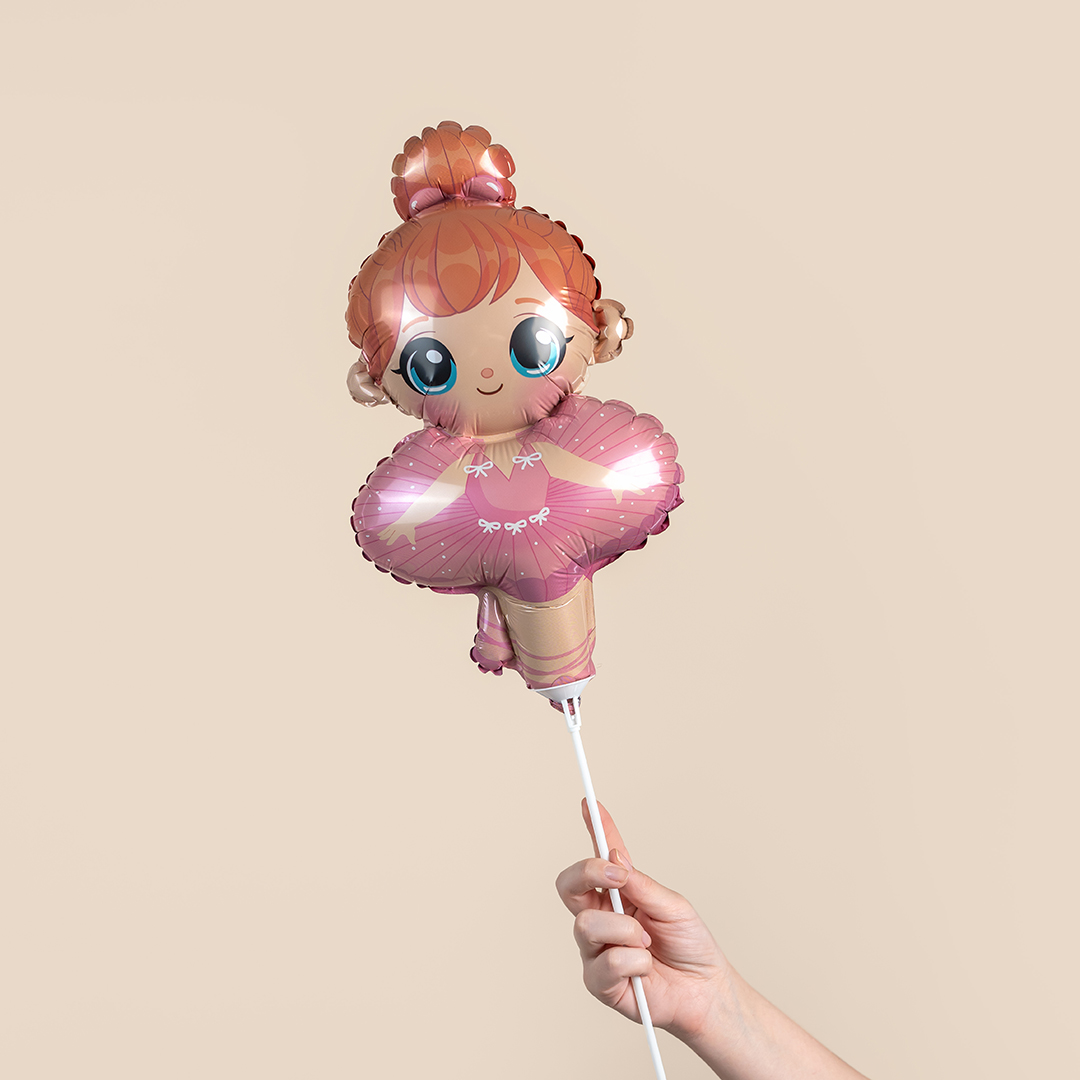Шар (16''/41 см) Мини-фигура, Балерина, 1 шт.