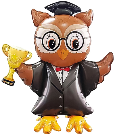 Шар (31''/79 см) Фигура, Сова Выпускник, 1 шт. в уп.