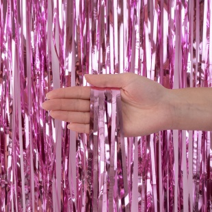 Занавес Дождик Розовый, Металлик, 100*200 см, 1 шт.