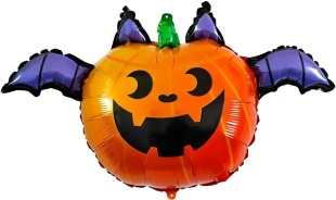 Шар (33''/84 см) Фигура, Тыква Летучая мышь, Оранжевый, 1 шт.