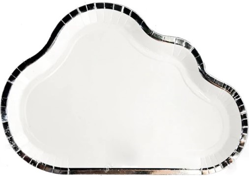 Тарелки (9''/23 см) Облако, Белый, Металлик, 6 шт.