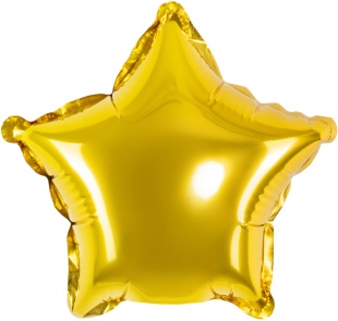 Шар с клапаном (5''/13 см) Микро-звезда, Золото, Металлик, 1 шт.