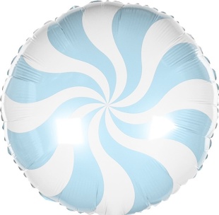 Шар (18''/46 см) Круг, Леденец, Голубой, Макарунс, 1 шт.