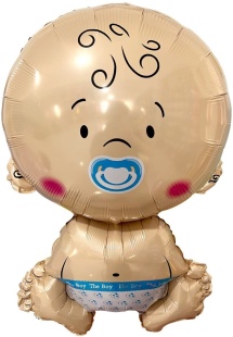Шар с клапаном (16''/41 см) Мини-фигура, Малыш Мальчик, 5 шт. в уп.