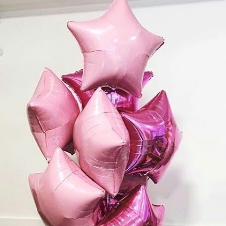 Шар (18''/46 см) Звезда, Розовый, Макарунс, 1 шт.