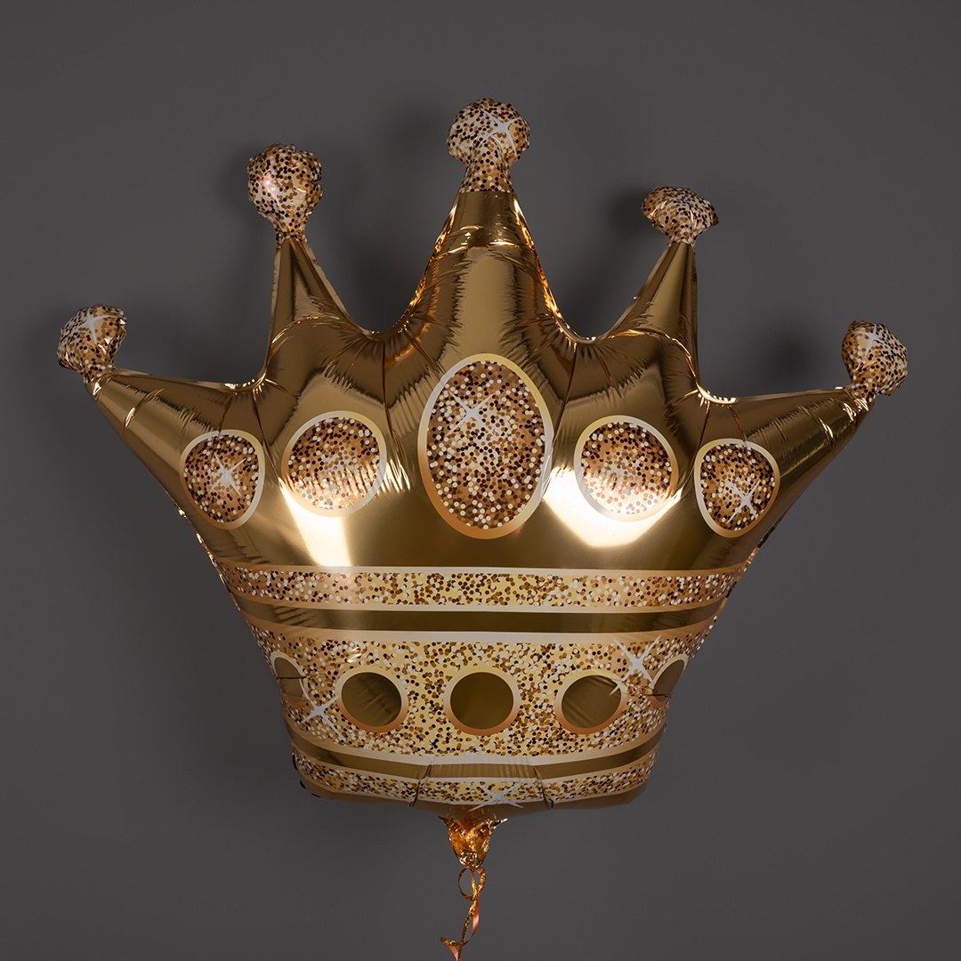 Шар (34''/86 см) Фигура, Корона, Золото, 1 шт.