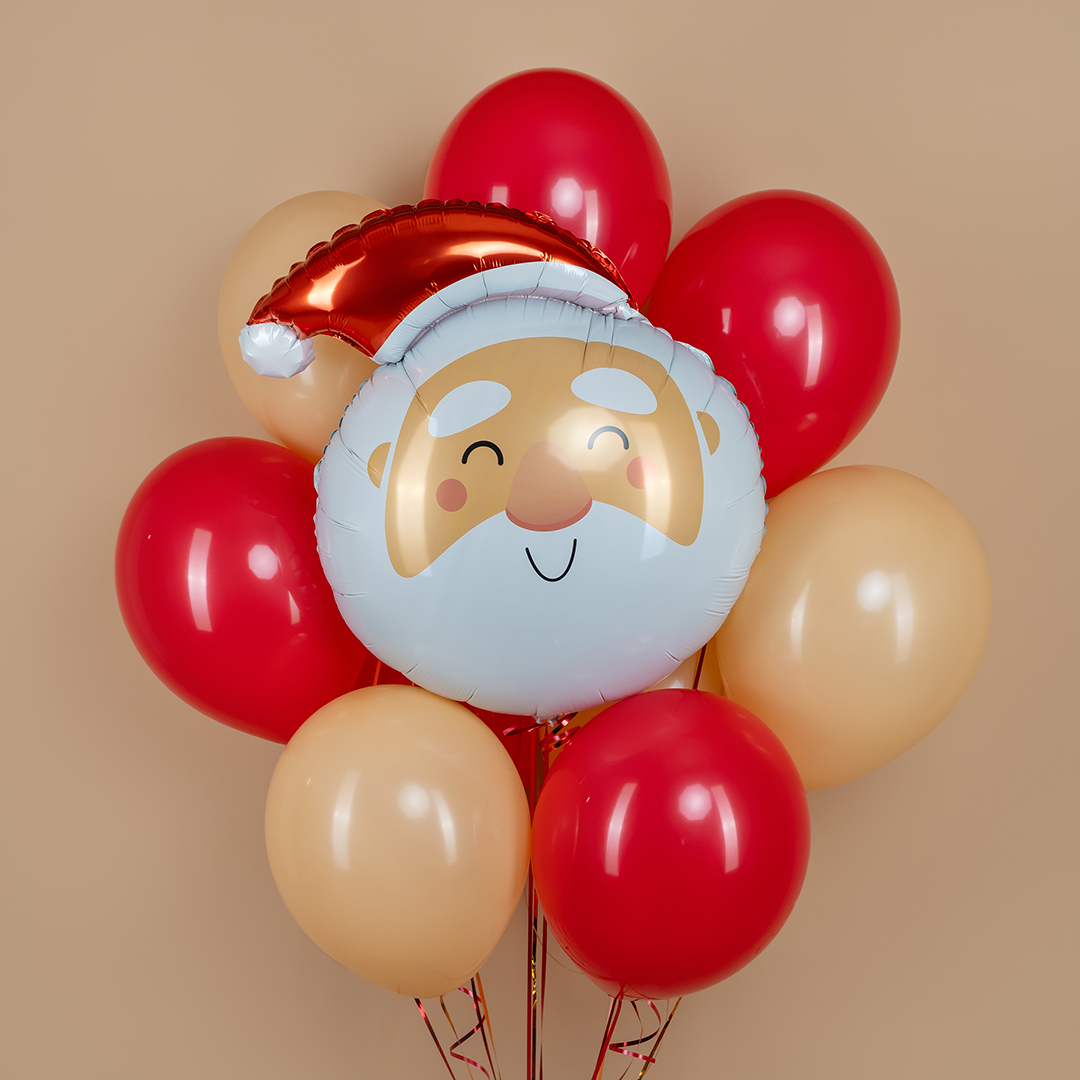 Шар (29''/74 см) Фигура, Голова, Добрый Дед Мороз, 1 шт.