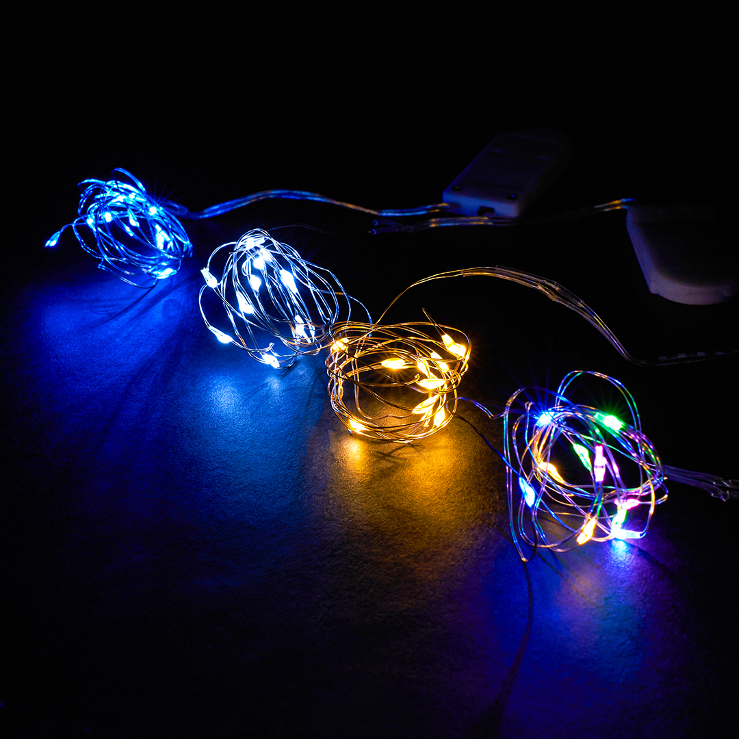 Светодиодная гирлянда, Роса 10 Led, IP10, 1 м. Белый, 1 шт.