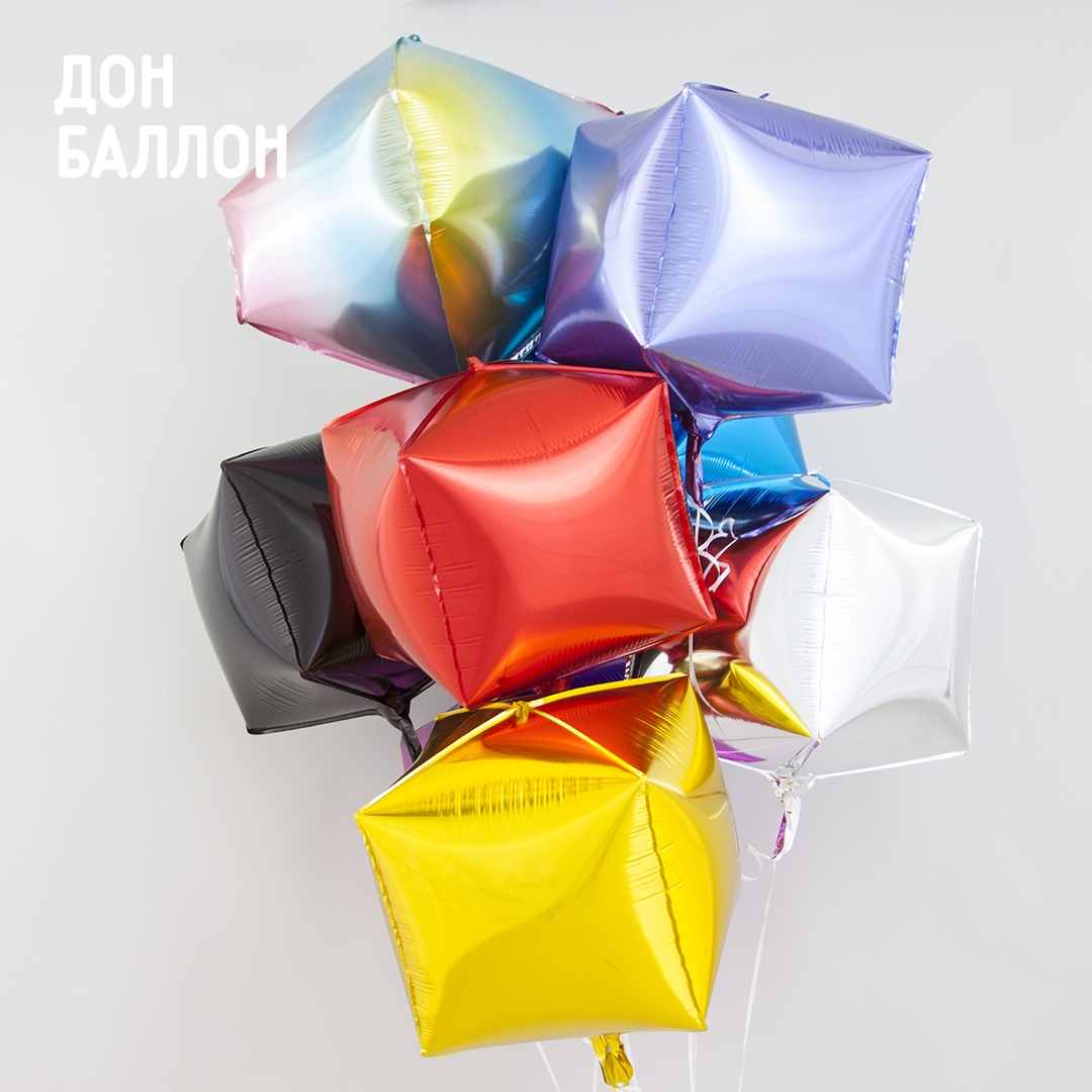 Шар 3D (24''/61 см) Фигура, Нежная радуга, Градиент, 1 шт.