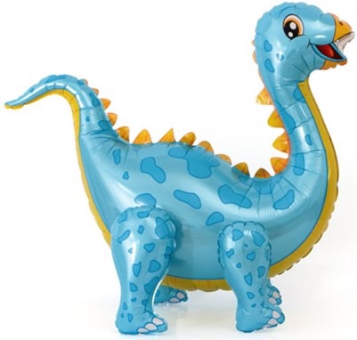 Шар 3D (36''/91 см) Фигура, Динозавр Стегозавр, Голубой, 1 шт. в уп.