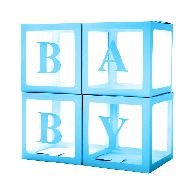 Набор коробок для шаров, Baby, Голубой, 30*30*30 см, 4 шт. в упак.