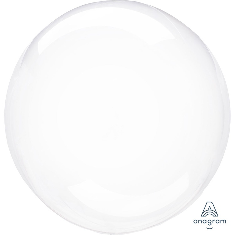 Шар с клапаном (18''/46 см) Сфера, Deco Bubble, Прозрачный, Кристалл, 1 шт. в уп.