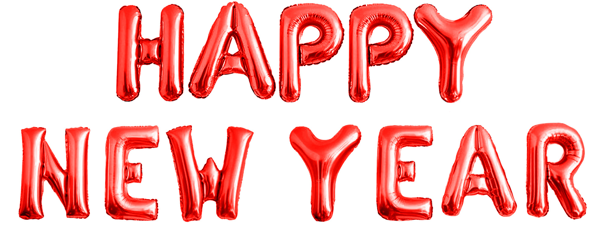 Набор шаров-букв (16''/41 см) Мини-Надпись "Happy New Year", Красный, 1 шт. в уп.