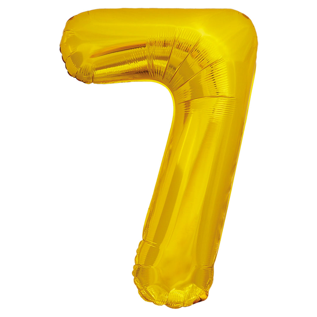 Шар (34''/86 см) Цифра, 7 ЭКО, Золото, 1 шт. в уп.