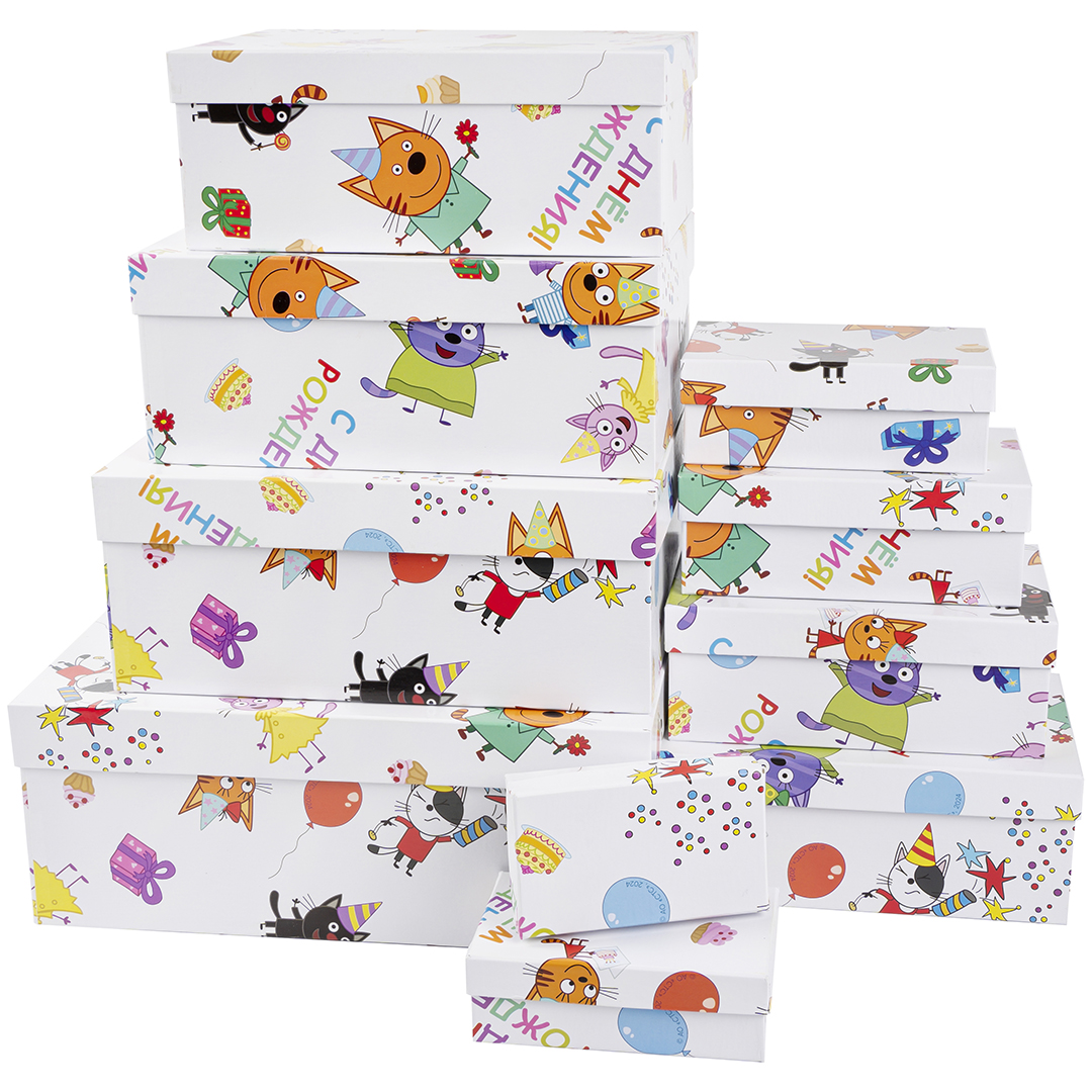 Набор коробок Три Кота, Играем вместе, 30*20*13 см, 10 шт. в упак.