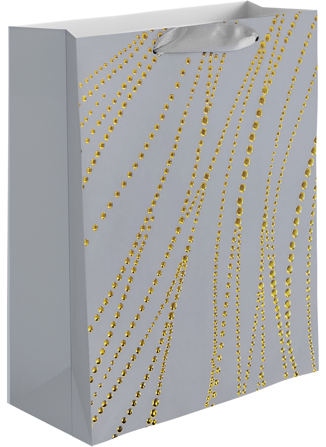 Пакет подарочный, Золотые нити, Дизайн №3, Металлик, 40*30*12 см, 1 шт.