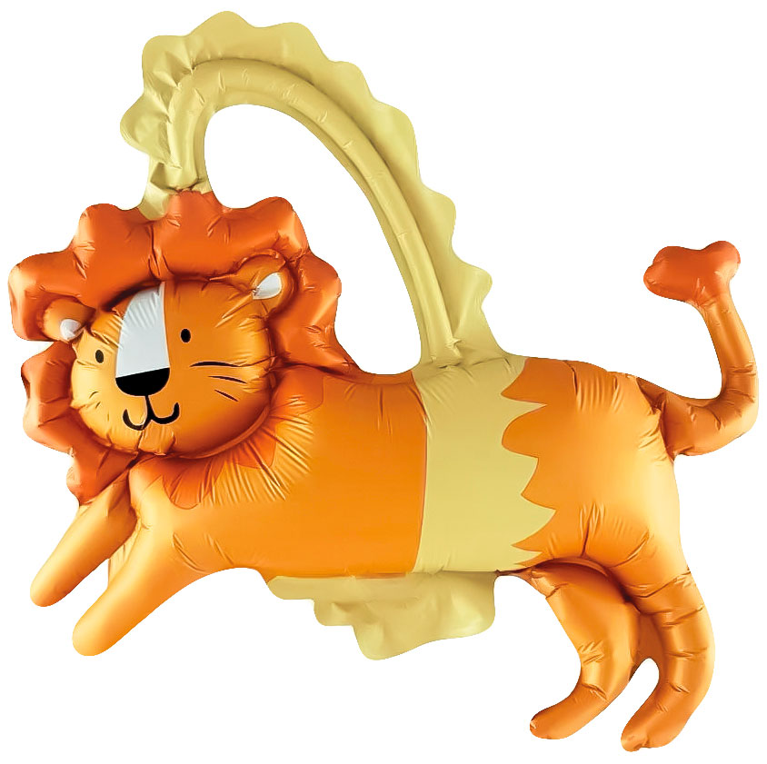 Шар с клапаном (15''/38 см) Мини-фигура, Цирк, Смелый лев, 1 шт.