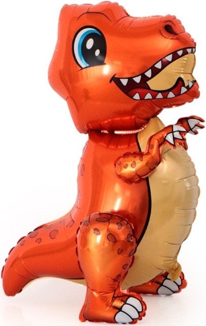 Шар 3D (30''/76 см) Фигура, Маленький динозавр, Оранжевый, 1 шт. в уп.