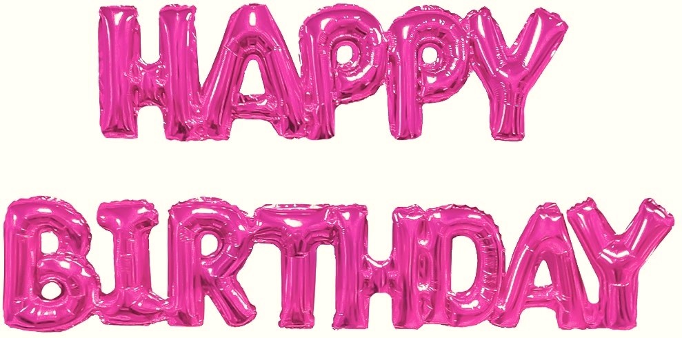 Шар (17''/43 см) Мини-фигура, Надпись "Happy Birthday", Фуше, 1 шт.