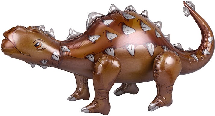 Шар 3D (40''/102 см) Фигура, Динозавр Анкилозавр, Коричневый, 1 шт. в уп.