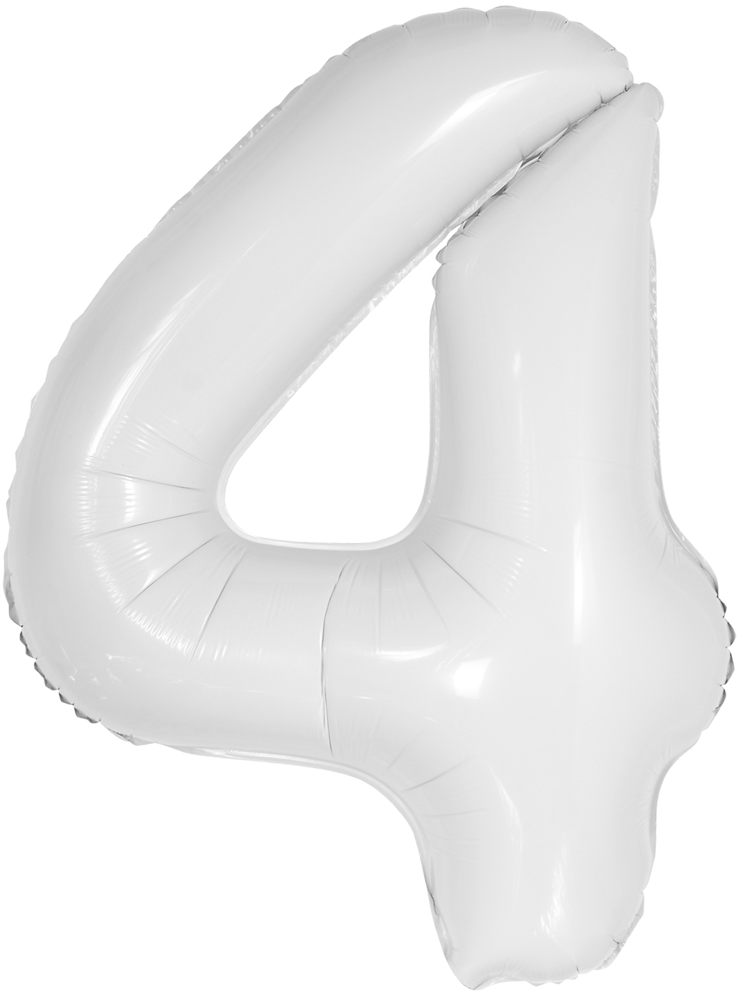 Шар (34''/86 см) Цифра, 4 Slim, Белый, 1 шт. в уп.